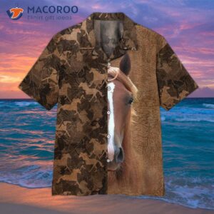 drill and leaf brown hawaiian shirts 0