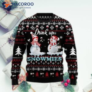 Drink Up, Snowmies’ Ugly Christmas Sweater!