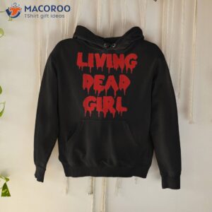 dripping blood halloween zombie movie living dead girl shirt hoodie