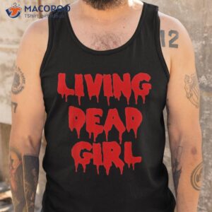 dripping blood halloween zombie movie living dead girl shirt tank top