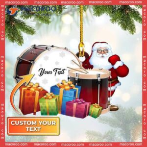 Drum-shaped Custom Acrylic Christmas Name Ornament