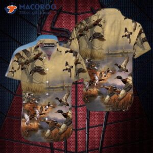 duck hunting brown hawaiian shirts 0