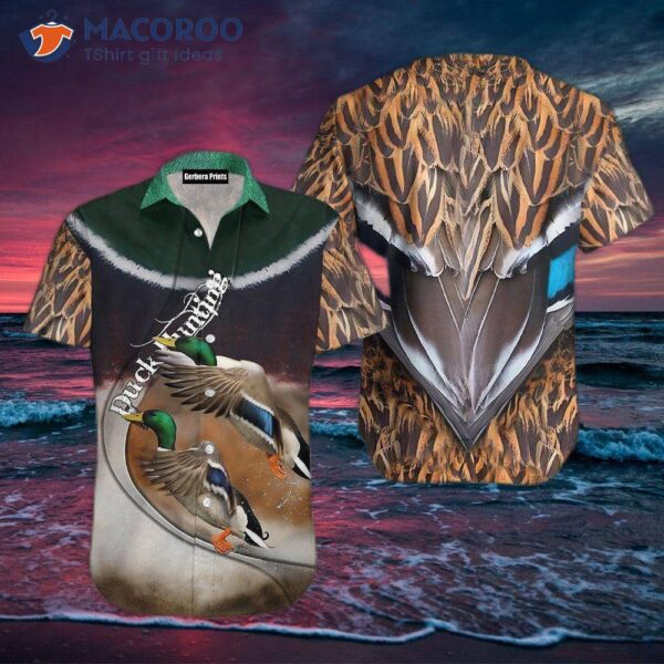 Duck-hunting Brown Hawaiian Shirts