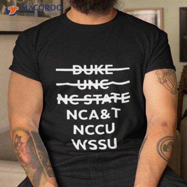 Duke Unc Nc State Ncat Nccu Wssu Shirt