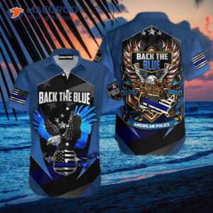 Eagle-backed Blue American Police Hawaiian Shirts