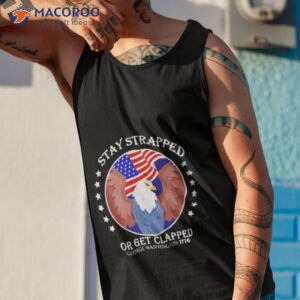 eagle stay strapped or get clapped george washington shirt tank top 1