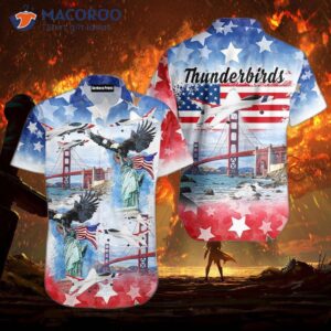 Eagle Thunderbirds Usaf Air Force Independence Day Happy Fourth Of July Outfit Patriotic Hawaiian Shirts
