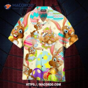 Easter Day Funny Rabbit Eggs Hawaiian Shirt