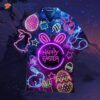 Easter Day Hawaiian Shirts With Neon Bunny Eggs