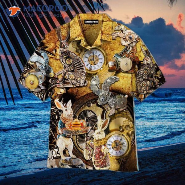 Easter Steampunk Bunny Hawaiian Shirts