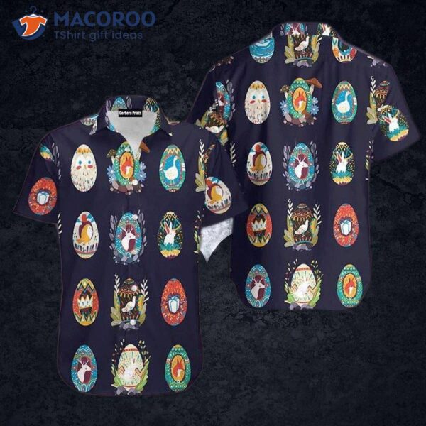 Easter-themed Cartoon Egg Hawaiian Shirts