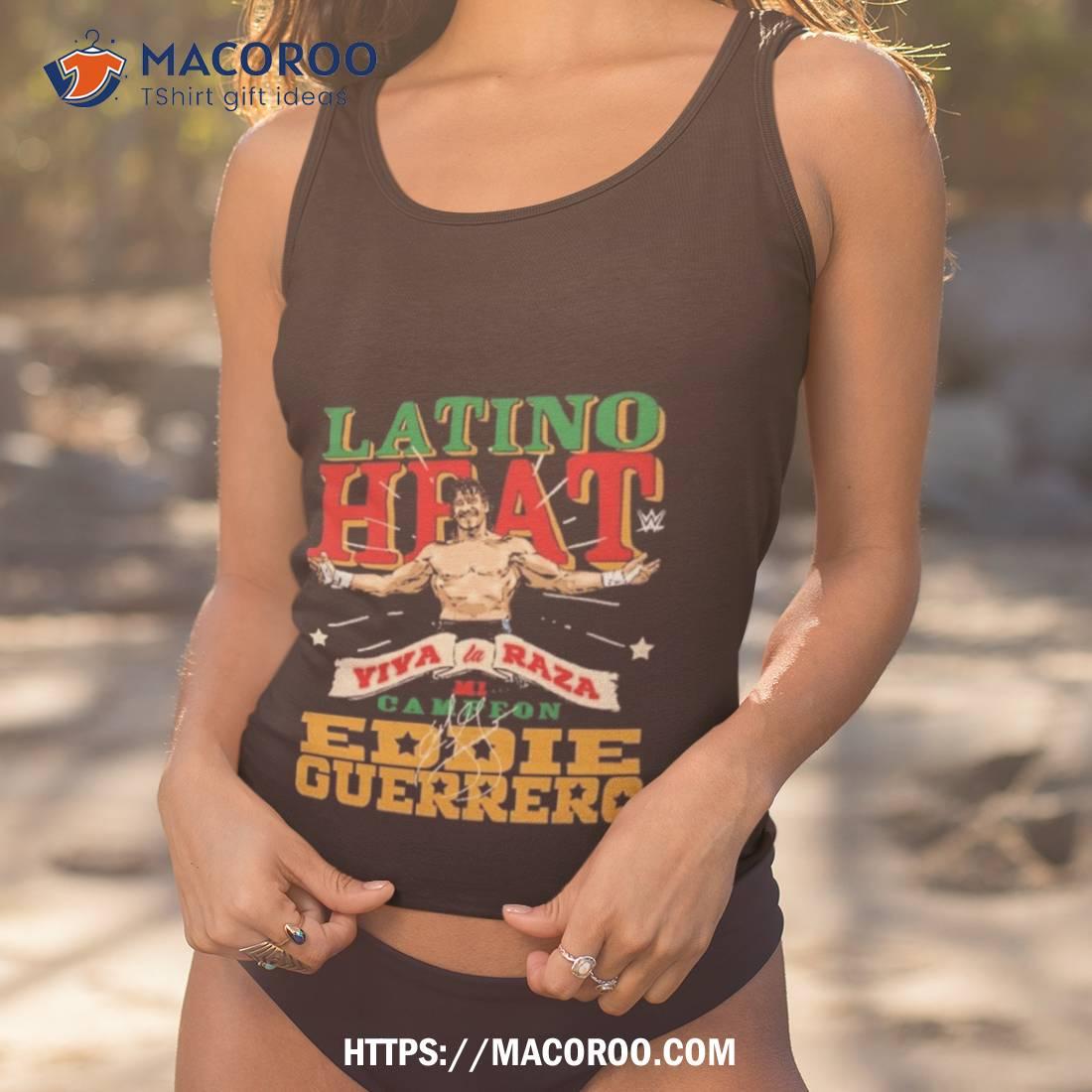 Men's Black Eddie Guerrero Latino Heat Portrait T-Shirt