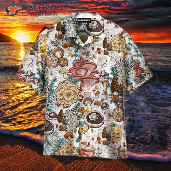 Edible Mushroom-patterned Hawaiian Shirts