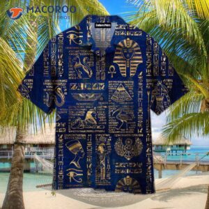 egyptian hieroglyphs and hawaiian deities shirt 1