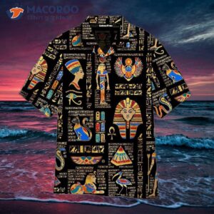 egyptian style colorful hawaiian shirts 0