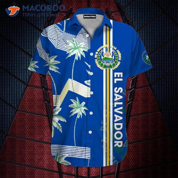 El Salvador Tropical Blue Hawaiian Shirts