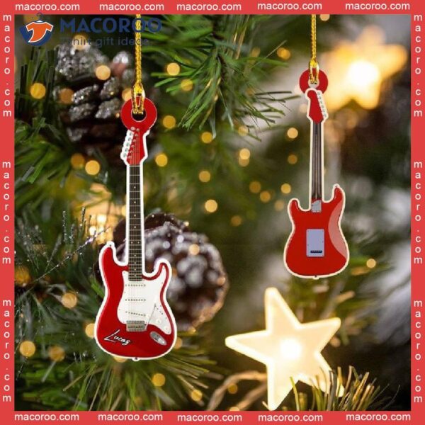 Electric Guitar Custom-shaped Christmas Acrylic Ornament