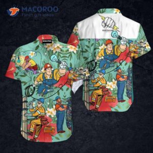 Electrician Man Green Leaf Hawaiian-style Shirts
