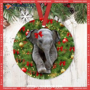 elephant christmas tree style circle ceramic ornament pink elephant ornament 0