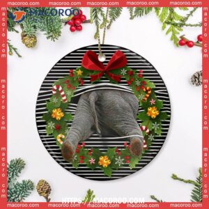 elephant christmas wreath so lovely circle ceramic ornament elephant christmas ornaments 2