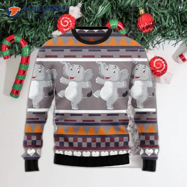 Elephant Dancing Ugly Christmas Sweater