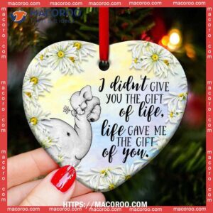 elephant family life give me the gift of you heart ceramic ornament large elephant ornaments 0