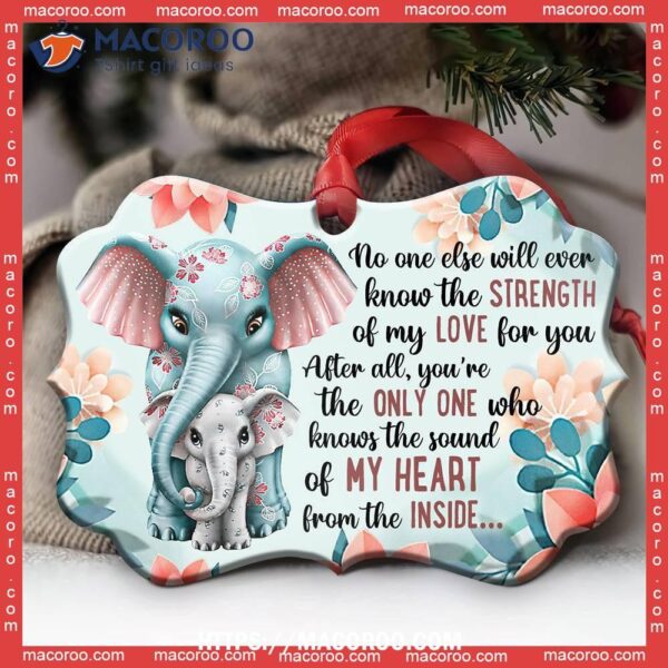 Elephant Family Mother And Daughter Metal Ornament, Elephant Garden Ornament
