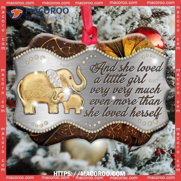 Elephant Gold Jewelry Style Metal Ornament, Elephant Friendship Ornament