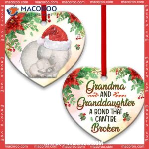 elephant grandma and granddaughter a bond that can be brocken heart ceramic ornament hanging elephant ornament 0