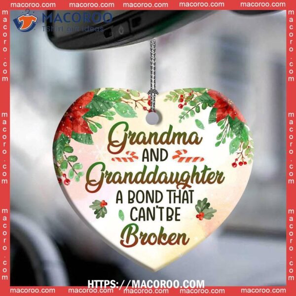 Elephant Grandma And Granddaughter A Bond That Can Be Brocken Heart Ceramic Ornament, Hanging Elephant Ornament