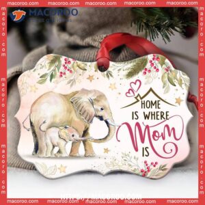 elephant home is where mom metal ornament elephant christmas ornaments 1