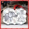 Elephant Just A Girl Metal Ornament, Black Elephant Ornament