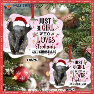 Elephant Just A Girl Who Loves Metal Ornament, Elephant Family Ornaments