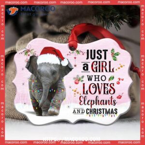 elephant just a girl who loves metal ornament elephant family ornaments 1