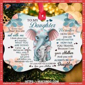 elephant to my daughter i pray metal ornament pink elephant ornament 0