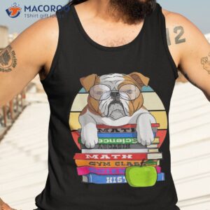 english bulldog back to school book worm dog shirt tank top 3