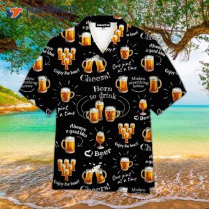 Enjoy Oktoberfest In Tropical Black Hawaiian Shirts And Beer!