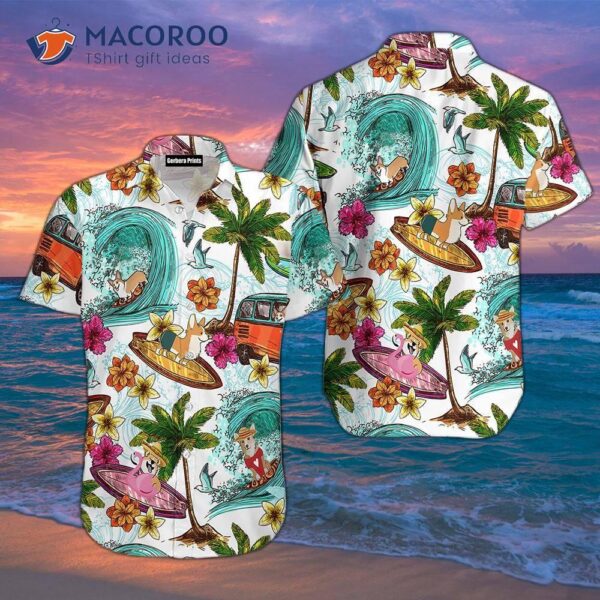 Enjoy Surfing With Corgi Dog Hawaiian Shirts