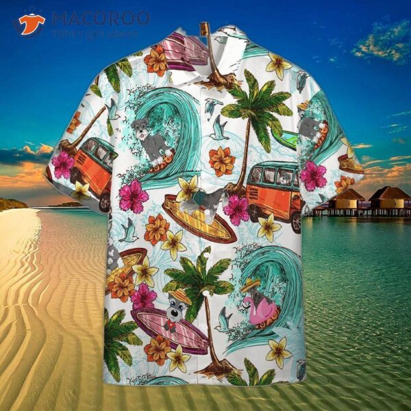 Enjoy Surfing With Miniature Schnauzer Hawaiian Dog Shirts