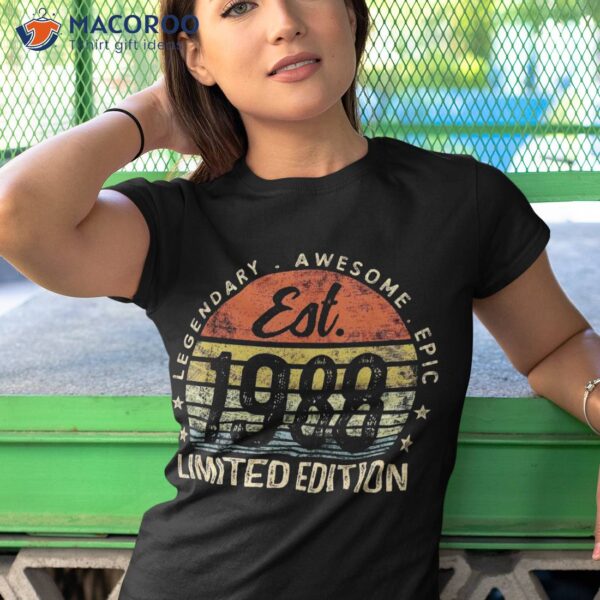 Est 1988 Limited Edition 35th Birthday Vintage 35 Year Old Shirt