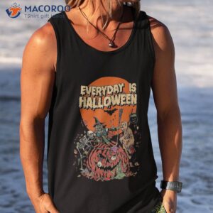 everyday is halloween scary monsters skeleton witch pumpkin shirt tank top