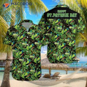 exotic green macaw st patrick s day hawaiian shirt 0