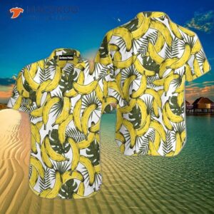 Exotic Summer Hawaiian Shirts With Banana And Palm Leaves