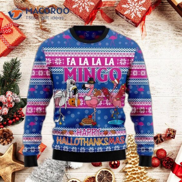 Fa-la-la-la-mingo Ugly Christmas Sweater