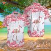 Fa La La, Mango Christmas Pink And White Hawaiian Shirts.