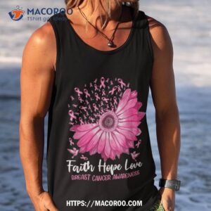 faith hope love flower pink ribbon breast cancer awareness shirt tank top