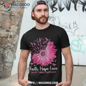 faith hope love flower pink ribbon breast cancer awareness shirt tshirt 3