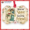 Family Angel Always My Sister Forever Friend Metal Ornament, Family Christmas Decor