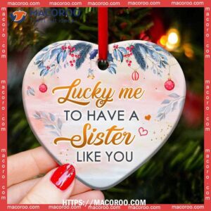 family angel lucky me to have a sister like you heart ceramic ornament family tree decoration 2