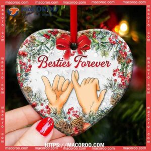 Family Besties Forever Style Heart Ceramic Ornament, Best Family Ever Ornament